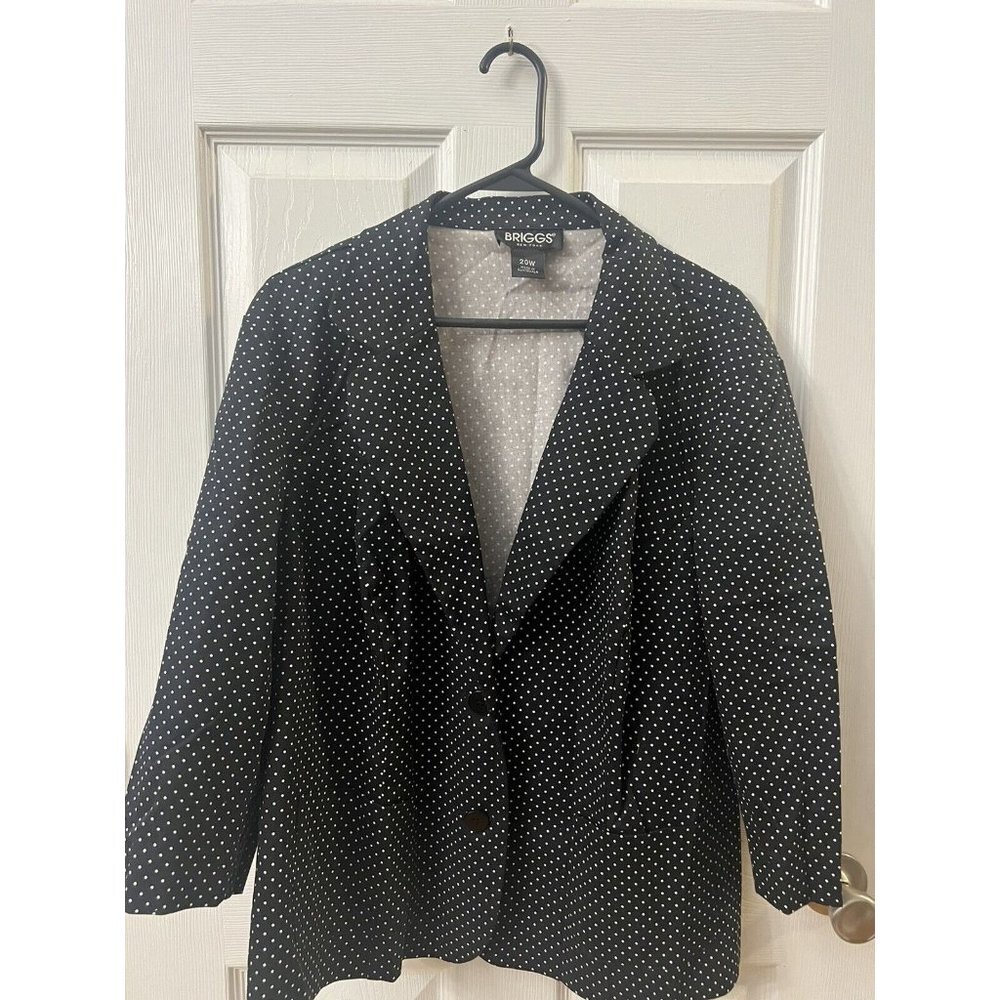 Briggs New‎ York Women’s Size 20 Black With White Dots Suit Jacket